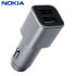 Official Nokia Dual USB Qualcomm Quick Charge 3.0 Car Charger - Silver 1