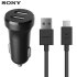 Official Sony AN430 Dual USB 2.4A Car Charger w/ USB-C Cable - Black 1