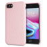 Funda iPhone 8 LoveCases Pretty in Pastel diseño denim - Rosa 1