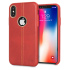 Olixar Premium Slim iPhone X Leather Case - Red 1