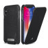 Vaja Top Flip iPhone X Premium Leather Flip Case - Black 1