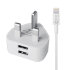 Core Dual Port USB iPad Mains Charger With Lightning Cable - White 1