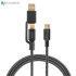 4smarts ComboCord USB-A & USB-C to USB-C Charge and Sync Cable - Black 1