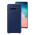 Official Samsung Galaxy S10 Plus Leather Cover Case - Navy 1