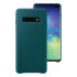 Official Samsung Galaxy S10 Plus Leather Cover Case - Green 1