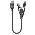 Nomad 30cm Universal USB-C/ Micro USB/ Lighting Cable - Black 1