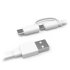 Official Huawei 2-in-1 Micro USB & USB-C 1.5m Charging Cable - White 1