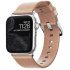 Nomad Modern Natural Leather Silver Strap - For Apple Watch 40mm / 38mm 1