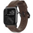 Nomad Apple Watch 44mm / 42mm Traditional  Brown Leather Strap - Black 1