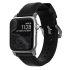 Bracelet Apple Watch 44/42mm Nomad Traditional en cuir noir – Argent 1