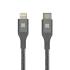 Promate UniLink-LTC Braided USB-C to Lightning Cable - 1.2m - Grey 1