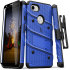 Zizo Bolt Google Pixel 3A Stoere Case & Riemclip - Blauw / Zwart 1