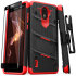 Zizo Bolt Nokia 3.1 C Case & Screen Protector- Black and Red 1