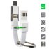 Câble porte-clés 4smarts 3-en-1 Lightning, USB-C & Micro USB – Blanc 1