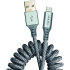 Ventev Helix USB-C Tough Braided Extendable Charging Cable - Grey - 1m 1