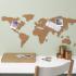 Luckies Self Adhesive Corkboard World Map With Pins & Corks - Brown 1