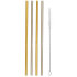 Accessorize 4 Pack of Reusable Metal Straws & Cleaner - Silver & Gold 1