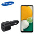 Official Samsung Black 45W PD Dual Fast Car Charger - For Samsung Galaxy A13 5G 1