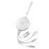 Remax 3-in-1 Lightning, USB C, and Micro USB Retractable 1m Charging Cable - White 1