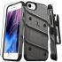 Zizo Bolt Series iPhone SE 2020 Tough Case With Belt Clip and Screen Protector- Grey and Black 1