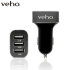 Veho Triple USB-A Fast PD Car Charger for Samsung Galaxy S22 - Black 1