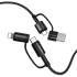 Joyroom 1.8M 60W Black Braided Nylon Cable with Lightning, USB-A and USB-C Types 1