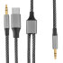 MatchCord 1m Active Audio Braided Cable USB-C And 3.5mm To 3.5mm Plug - Gray And Black 1