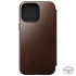 Nomad Horween Leather Modern Folio Rustic Brown Case - For iPhone 14 Pro Max 1