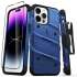 Zizo Bolt Protective Blue Case with Kickstand and Screen Protector - For iPhone 14 Pro Max 1