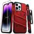 Zizo Bolt Protective Red Case with Kickstand and Screen Protector - For iPhone 14 Pro Max 1