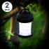 Auraglow 2 Pack Folding LED 2-in-1 Camping Lantern and Torch - Black 1