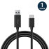 Olixar 1m Black USB-A to USB-C Charge and Sync Cable - 3 Pack 1