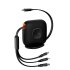 Baseus 3-in-1 100W USB-C to Lightning, USB-C & Micro USB Retractable Charge and Sync Cable - 1.7m 1