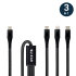 Olixar 3-in-1 USB-C to USB-C, Lightning & Micro USB Braided Tough Cable - For iPhone 15 1