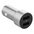 Mophie 24W Dual USB-A Port Silver Car Charger 1