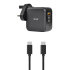 Olixar 65W GaN USB-A & Dual USB-C Super Fast PD Mains Charger With Braided USB-C Cable - For Samsung Galaxy S23 FE 1