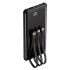 Setty 10W 10000mAh Universal USB, USB-C & Lightning Power Bank with Cables & Flashlight 1