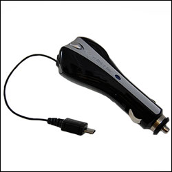 Chargeur allume-cigare micro-USB - Cellular Line - Avec câble rétractable et deuxième port USB général)