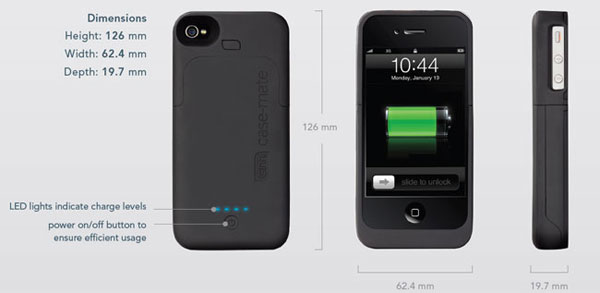 Coque Fuel Max Case-Mate pour iPhone 4 vue de dos