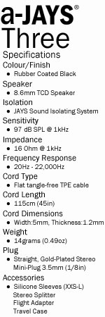 a-Jays Three Heavy Bass Impact Earphones