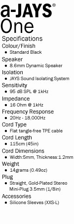 a-Jays One Heavy Bass Impact Earphones