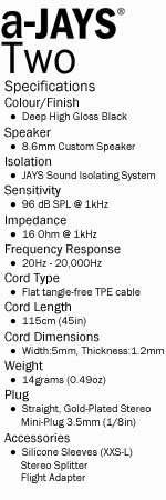 a-Jays Two Heavy Bass Impact Earphones