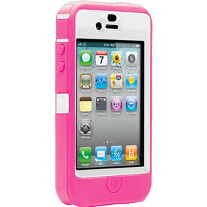 Coque iPhone 4S / 4 OtterBox Defender - série Hybride Rose / Blanche Face
