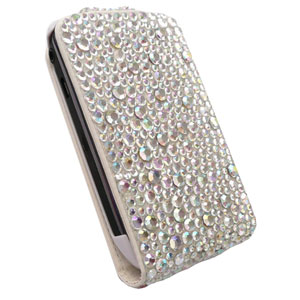 BlackBerry Curve 8520/9300 Diamante Flip Case - Silver