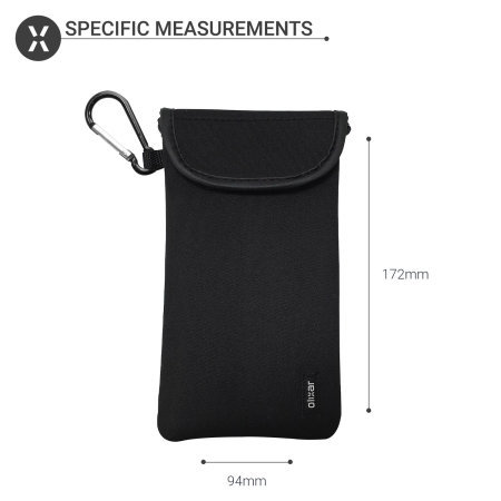Olixar Black Shock and Impact Resistant Neoprene Pouch with Card Slot - For Samsung Galaxy A25 5G