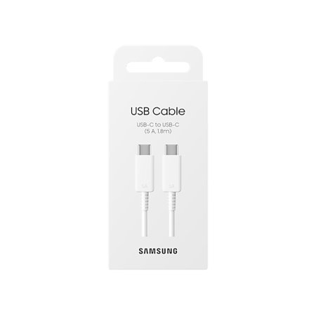 Official Samsung 100W White 1.8m USB-C to USB-C Charge and Sync Cable - For Samsung Galaxy A05s