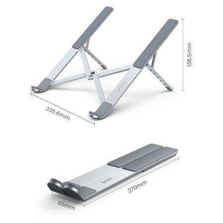 Ugreen Foldable & Adjustable Silver Laptop & Tablet Stand