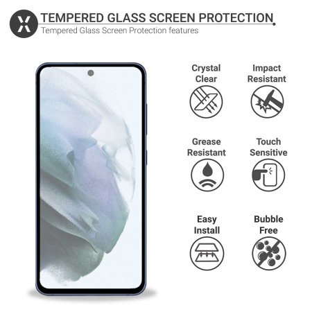 Olixar Two Pack of Tempered Glass Screen Protectors - For Samsung Galaxy S21 FE