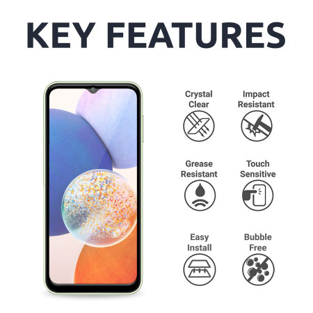 Olixar Two Pack Tempered Glass Screen Protectors - For Samsung Galaxy A14