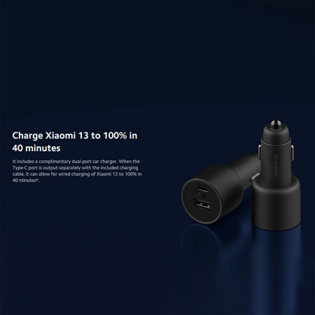 Xiaomi 50W Wireless Charging Car Holder & Dual Port Car Charger - For Xiaomi 13